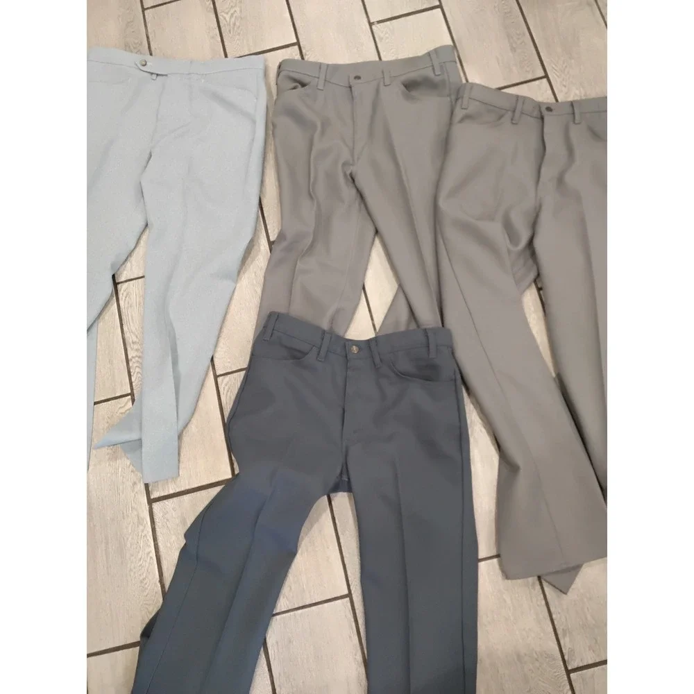 Vintage Levis Action Slacks Sta-Prest Mens Grey Blue Dress Pants 36x32 Lot